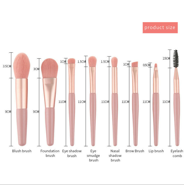 8 PCs Macarons Mini Makeup Brushes.